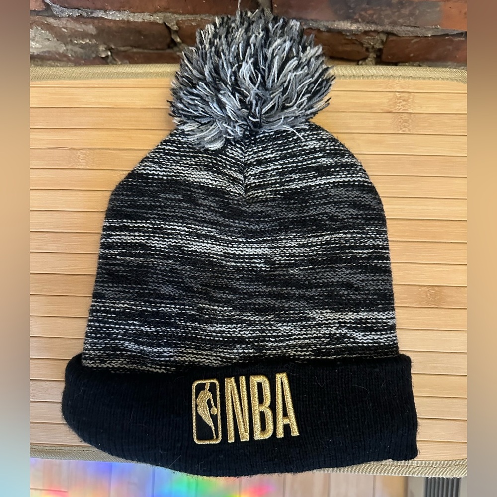 NBA Black and Gray Beanie with Gold Logo (Bundle & Save)